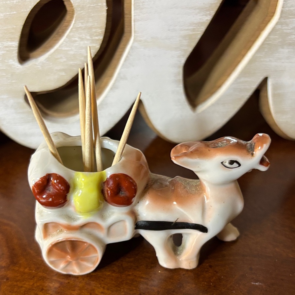 Vintage Ceramic Burro Toothpick Holder whatnot Miniature Decor Made in Japan’s